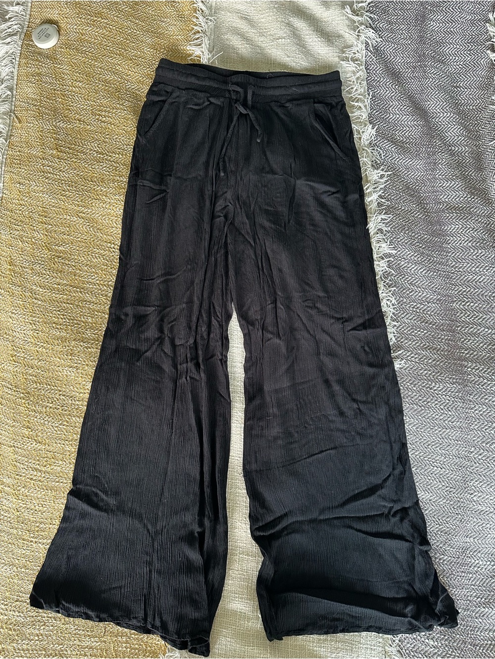 FREE WITH PURCHASE Black Wide-Leg Lounge Pants with Drawstring